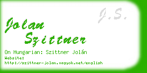 jolan szittner business card